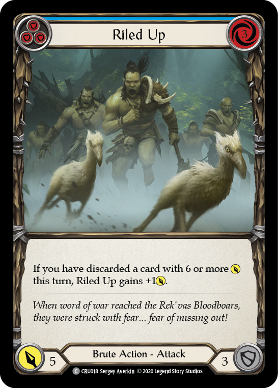 Riled Up (Blue) [CRU018] 1st Edition Rainbow Foil | Good Games Cannington