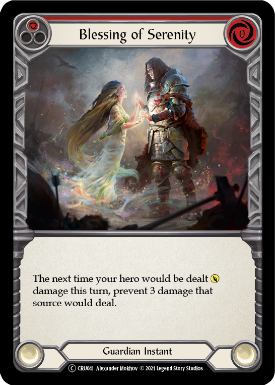Blessing of Serenity (Red) [U-CRU041-RF] Unlimited Rainbow Foil | Good Games Cannington