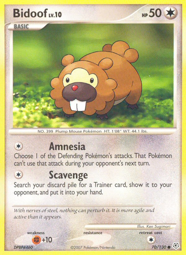Bidoof (70/130) [Diamond & Pearl: Base Set] | Good Games Cannington