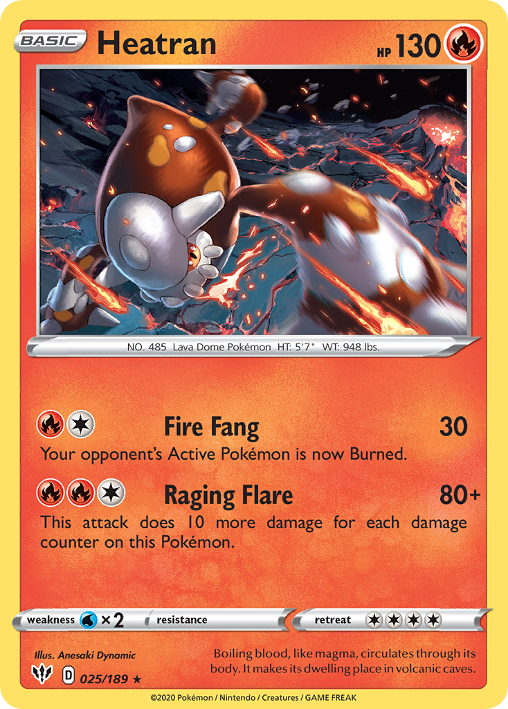 Heatran (025/189) [Sword & Shield: Darkness Ablaze] | Good Games Cannington