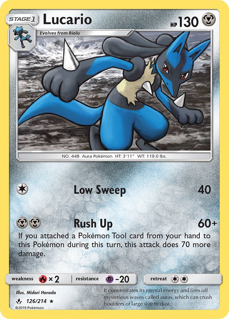 Lucario (126/214) (Theme Deck Exclusive) [Sun & Moon: Unbroken Bonds] | Good Games Cannington