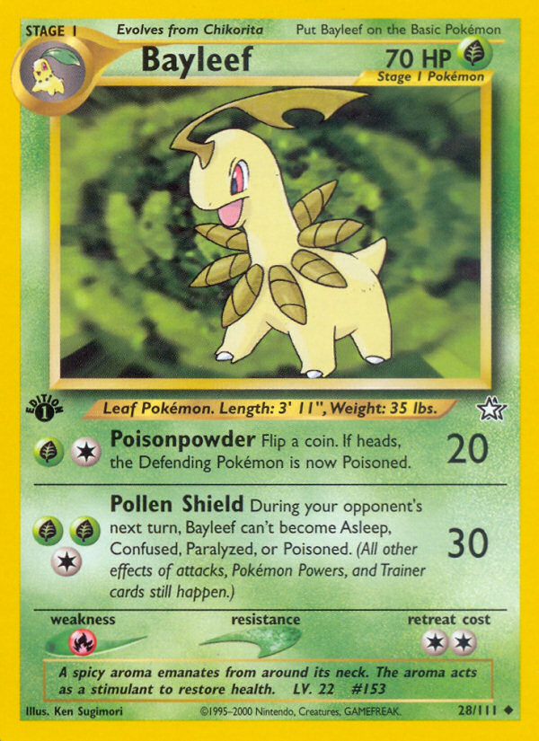 Bayleef (28/111) [Neo Genesis 1st Edition] | Good Games Cannington