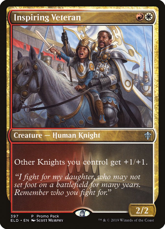 Inspiring Veteran (Promo Pack) [Throne of Eldraine Promos] | Good Games Cannington