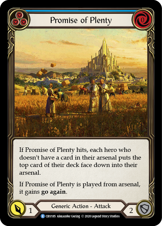 Promise of Plenty (Blue) [CRU185] 1st Edition Rainbow Foil | Good Games Cannington