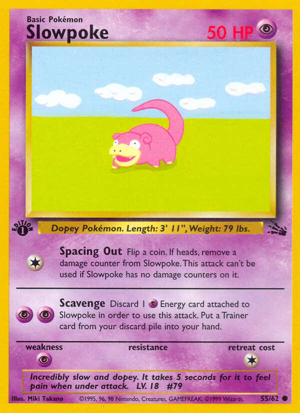 Slowpoke (55/62) [Fossil 1st Edition] | Good Games Cannington