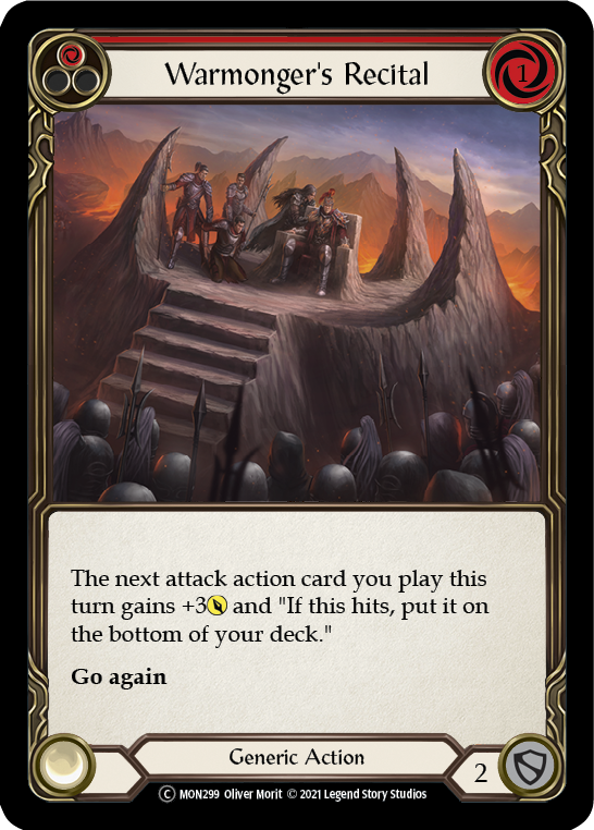 Warmonger's Recital (Red) [U-MON299-RF] Unlimited Rainbow Foil | Good Games Cannington