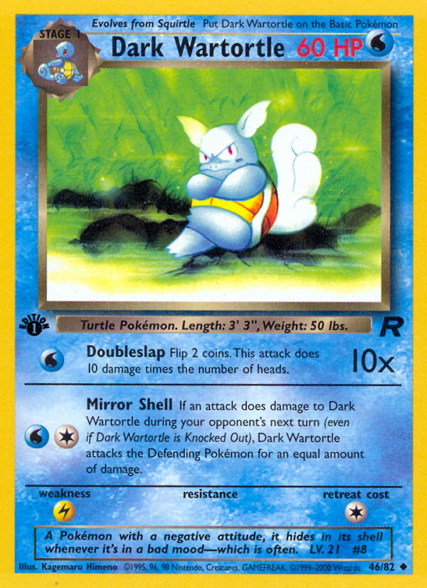 Dark Wartortle (46/82) [Team Rocket 1st Edition] | Good Games Cannington
