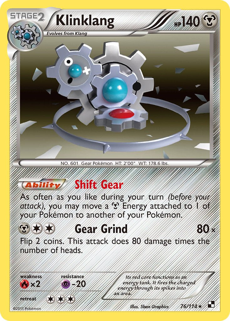Klinklang (76/114) (Cracked Ice Holo) (Blister Exclusive) [Black & White: Base Set] | Good Games Cannington