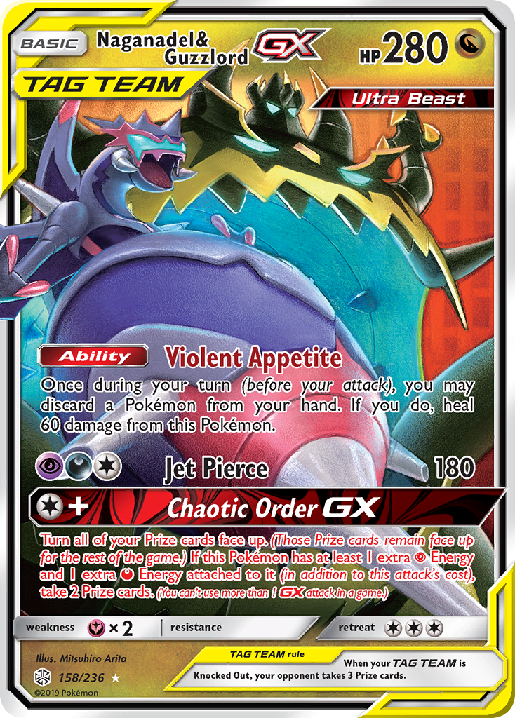 Naganadel & Guzzlord GX (158/236) [Sun & Moon: Cosmic Eclipse] | Good Games Cannington