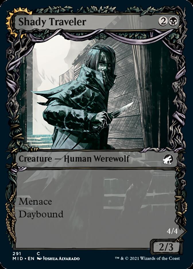 Shady Traveler // Stalking Predator (Showcase Equinox) [Innistrad: Midnight Hunt] | Good Games Cannington