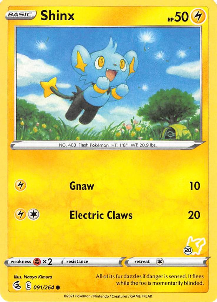 Shinx (091/264) (Pikachu Stamp #20) [Battle Academy 2022] | Good Games Cannington
