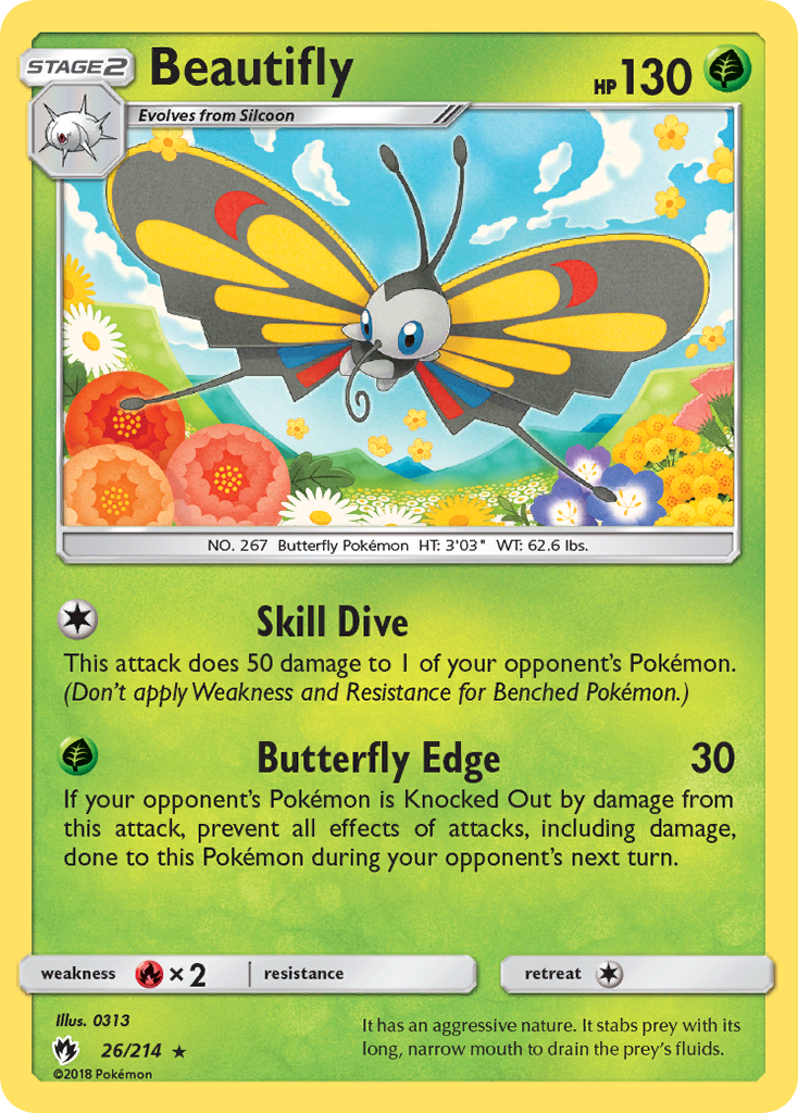 Beautifly (26/214) [Sun & Moon: Lost Thunder] | Good Games Cannington