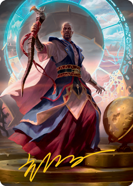 Teferi, Who Slows the Sunset Art Card (Gold-Stamped Signature) [Innistrad: Midnight Hunt Art Series] | Good Games Cannington