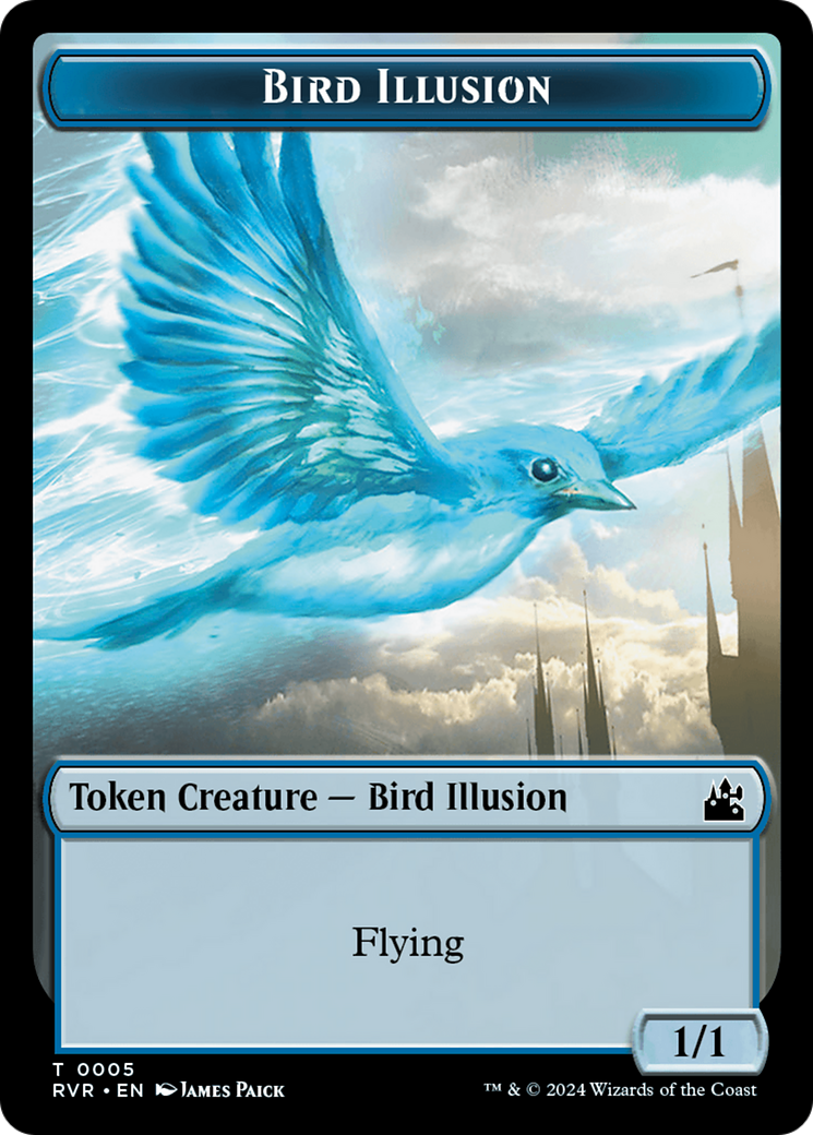 Bird // Bird Illusion Double-Sided Token [Ravnica Remastered Tokens] | Good Games Cannington