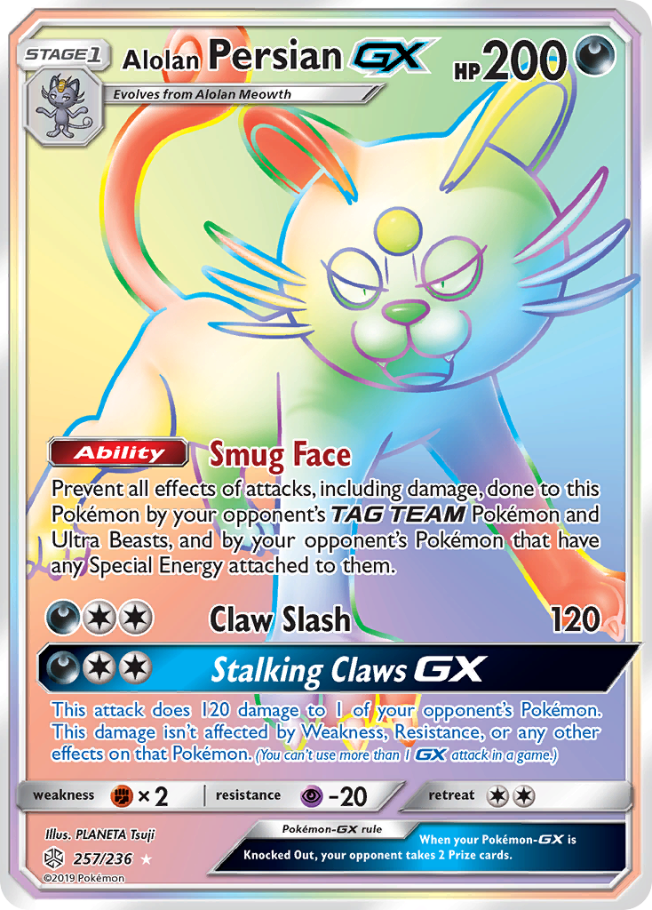 Alolan Persian GX (257/236) [Sun & Moon: Cosmic Eclipse] | Good Games Cannington