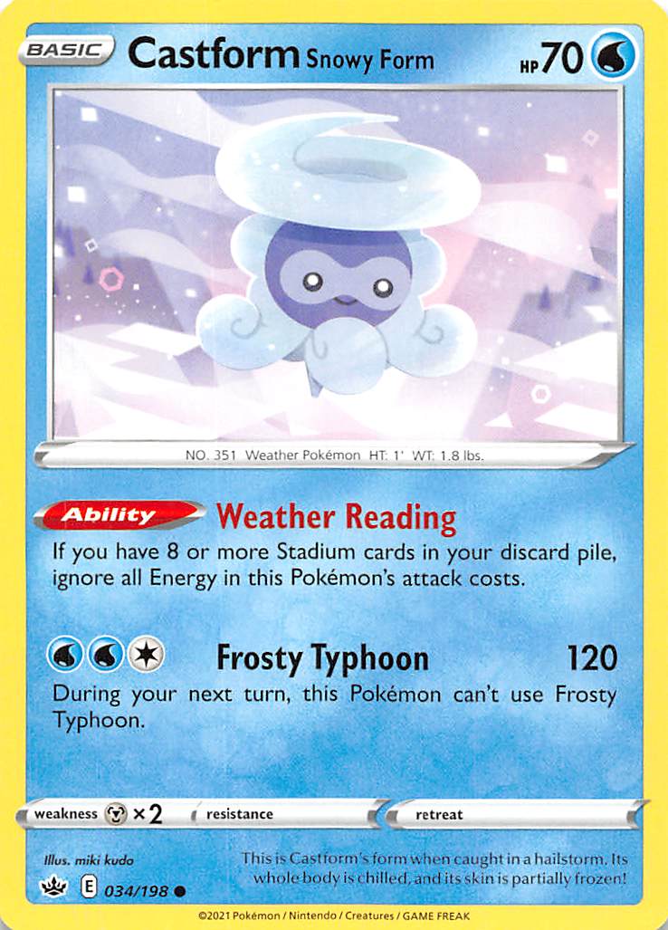 Castform Snowy Form (034/198) [Sword & Shield: Chilling Reign] | Good Games Cannington