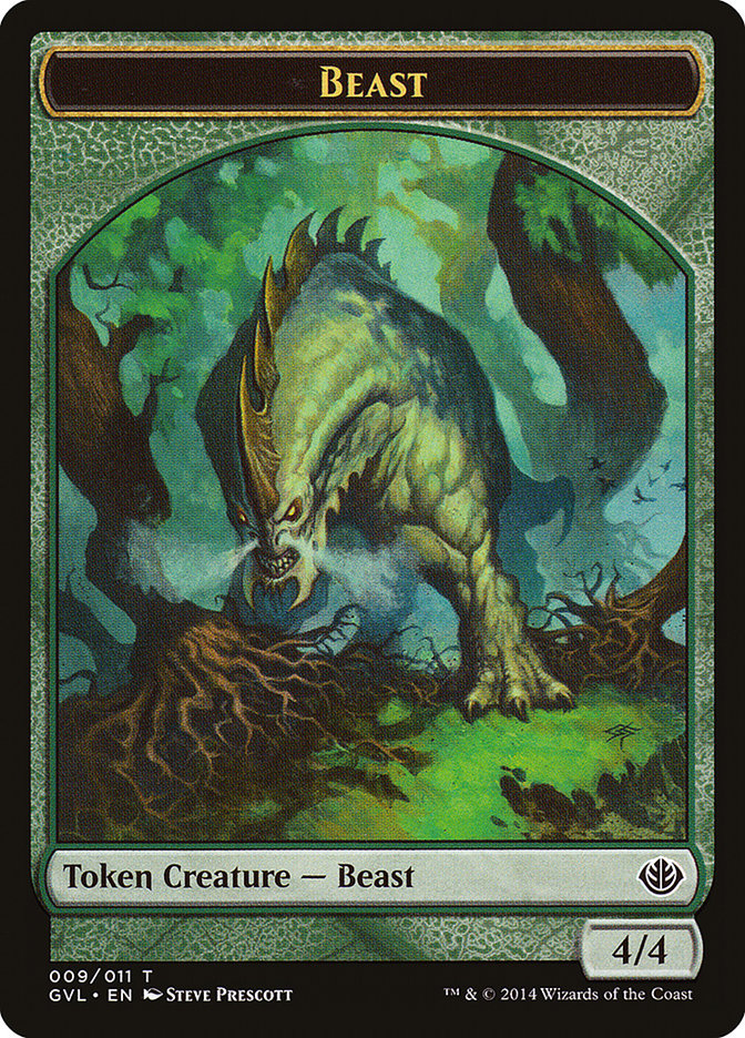 Beast Token (009/011) (Garruk vs. Liliana) [Duel Decks Anthology Tokens] | Good Games Cannington