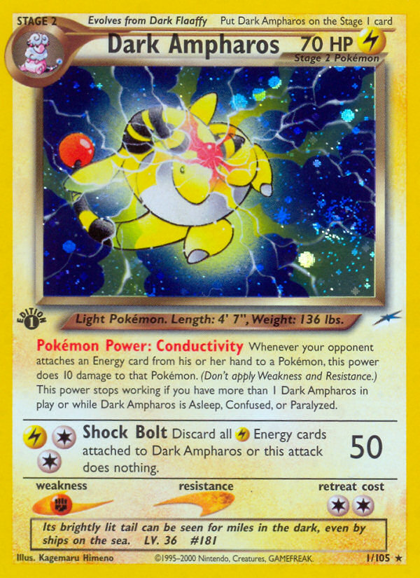Dark Ampharos (1/105) [Neo Destiny 1st Edition] | Good Games Cannington