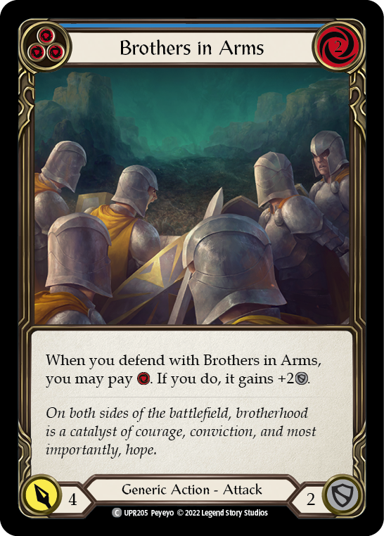 Brothers in Arms (Blue) [UPR205] (Uprising)  Rainbow Foil | Good Games Cannington