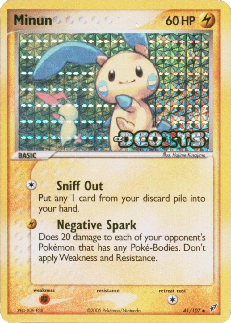 Minun (41/107) (Stamped) [EX: Deoxys] | Good Games Cannington