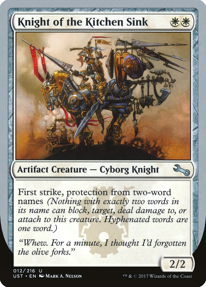 Knight of the Kitchen Sink ("protection from two-word names") [Unstable] | Good Games Cannington