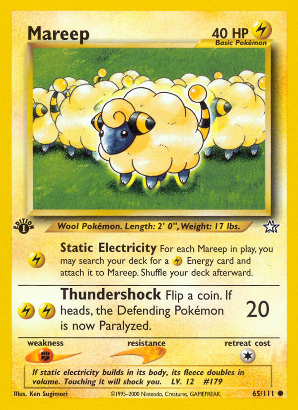 Mareep (65/111) [Neo Genesis 1st Edition] | Good Games Cannington