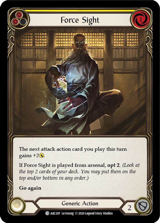 Force Sight (Yellow) [U-ARC207] Unlimited Rainbow Foil | Good Games Cannington