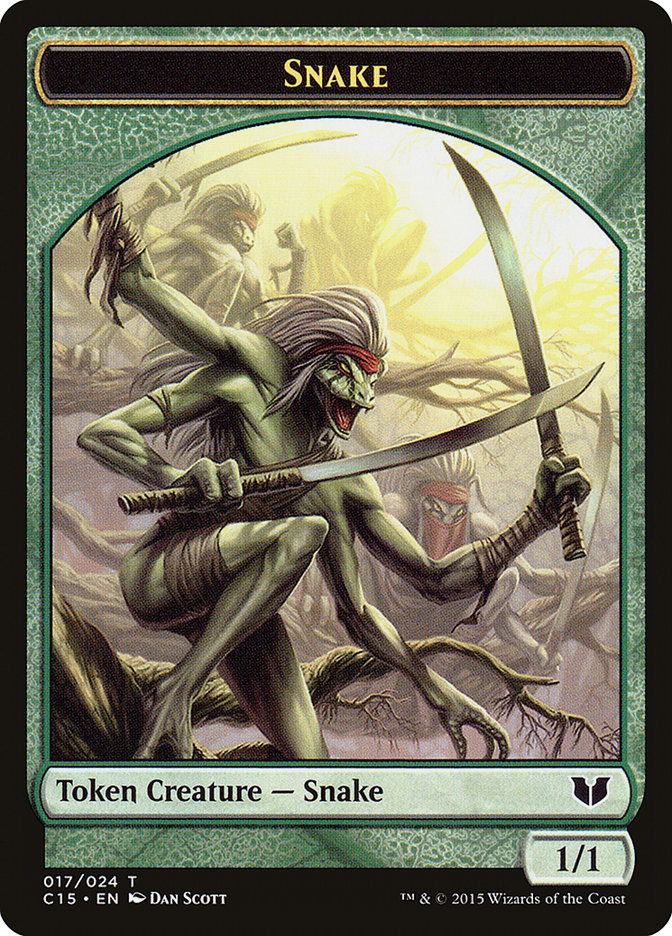 Beast // Snake (017) Double-Sided Token [Commander 2015 Tokens] | Good Games Cannington