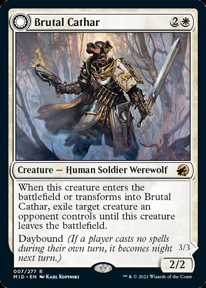 Brutal Cathar // Moonrage Brute [Innistrad: Midnight Hunt] | Good Games Cannington