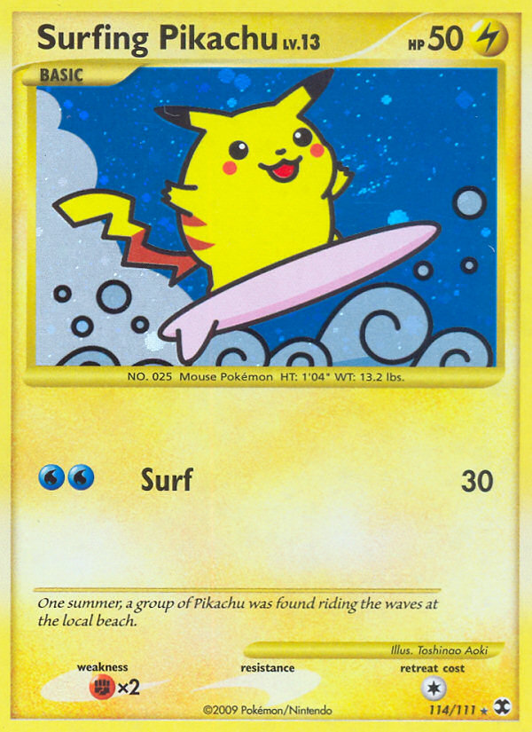 Surfing Pikachu (114/111) [Platinum: Rising Rivals] | Good Games Cannington