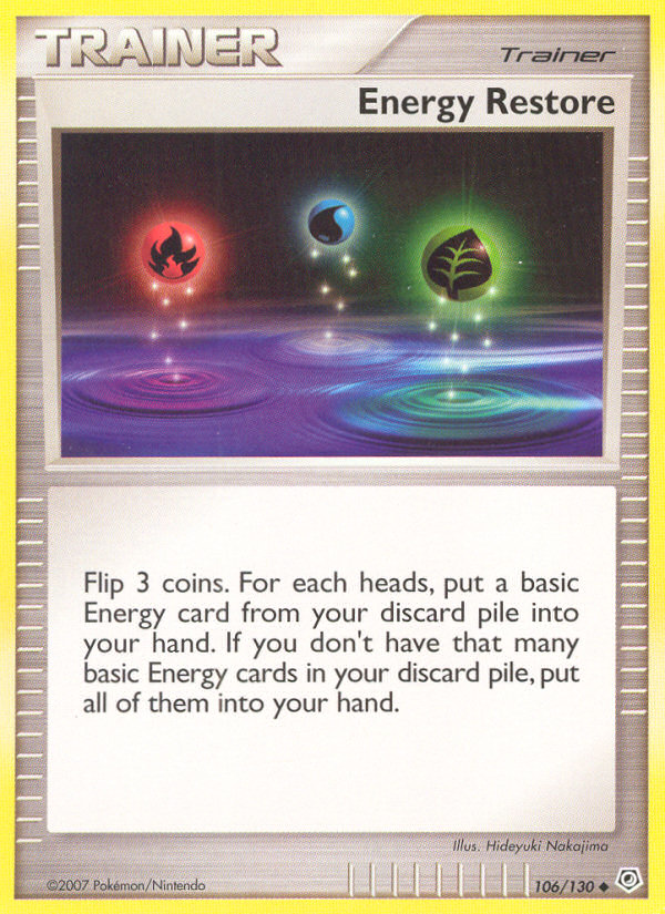 Energy Restore (106/130) [Diamond & Pearl: Base Set] | Good Games Cannington