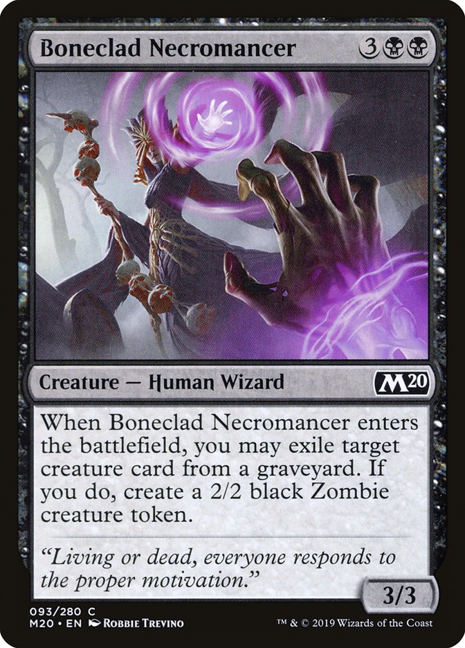 Boneclad Necromancer [Core Set 2020] | Good Games Cannington