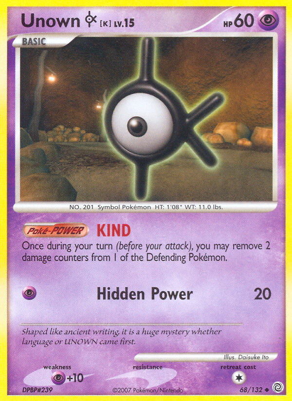 Unown K (68/132) [Diamond & Pearl: Secret Wonders] | Good Games Cannington