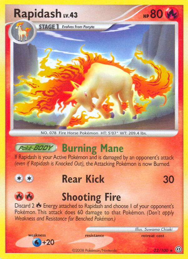 Rapidash (22/100) [Diamond & Pearl: Stormfront] | Good Games Cannington
