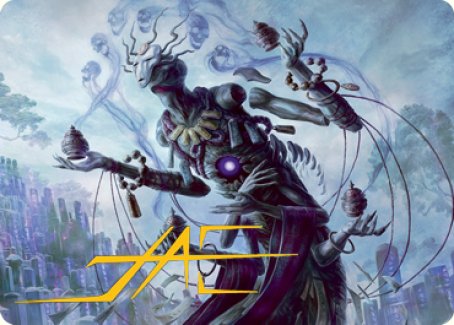 Myojin of Grim Betrayal Art Card (Gold-Stamped Signature) [Kamigawa: Neon Dynasty Art Series] | Good Games Cannington