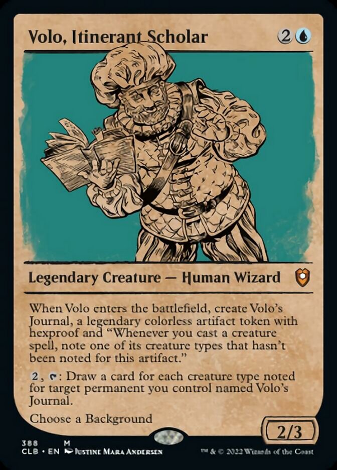 Volo, Itinerant Scholar (Showcase) [Commander Legends: Battle for Baldur's Gate] | Good Games Cannington