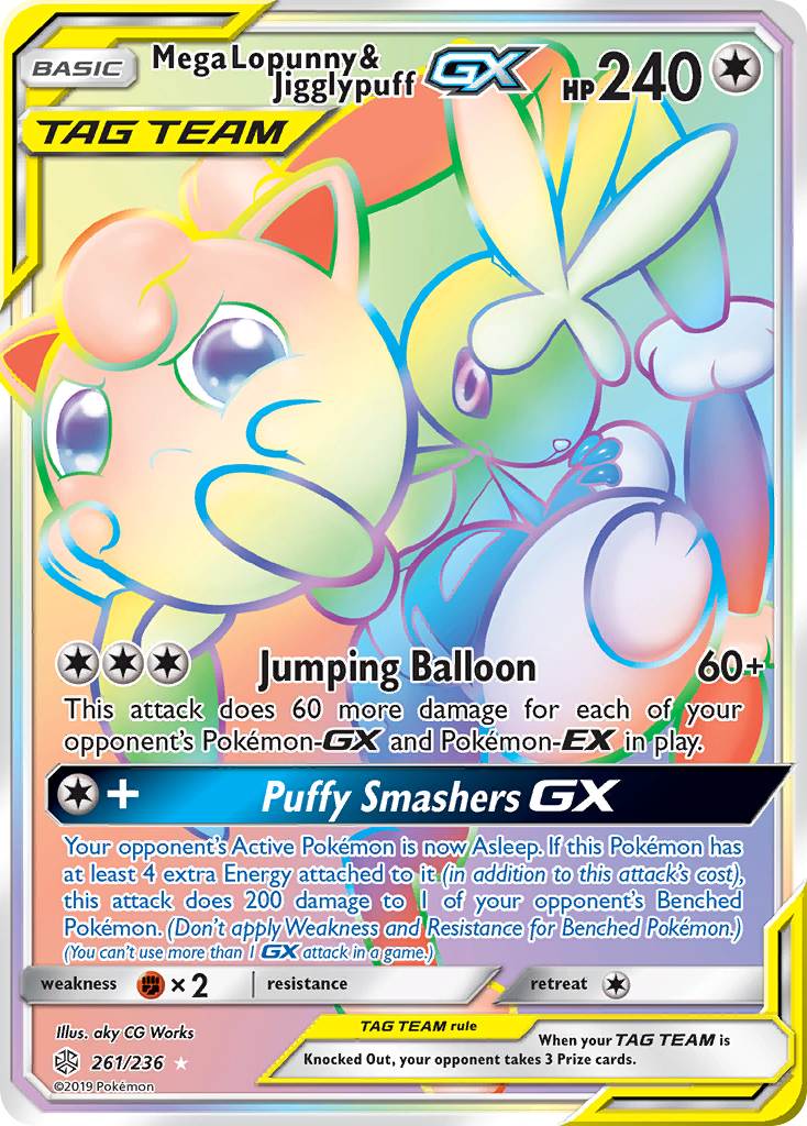 Mega Lopunny & Jigglypuff GX (261/236) [Sun & Moon: Cosmic Eclipse] | Good Games Cannington