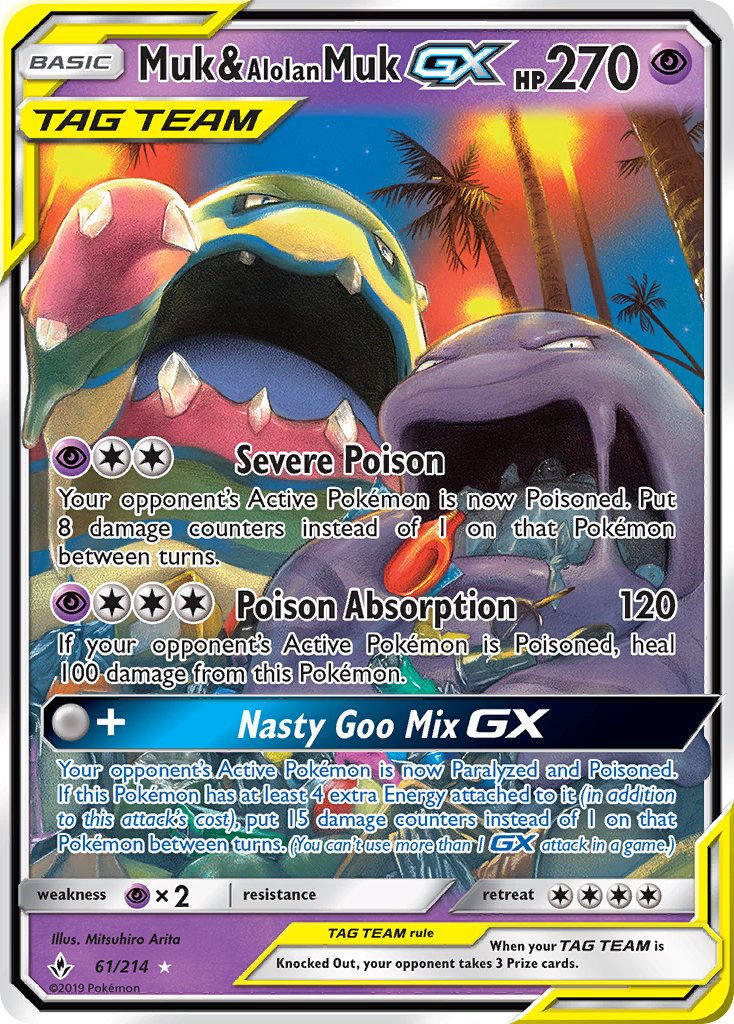 Muk & Alolan Muk GX (61/214) [Sun & Moon: Unbroken Bonds] | Good Games Cannington