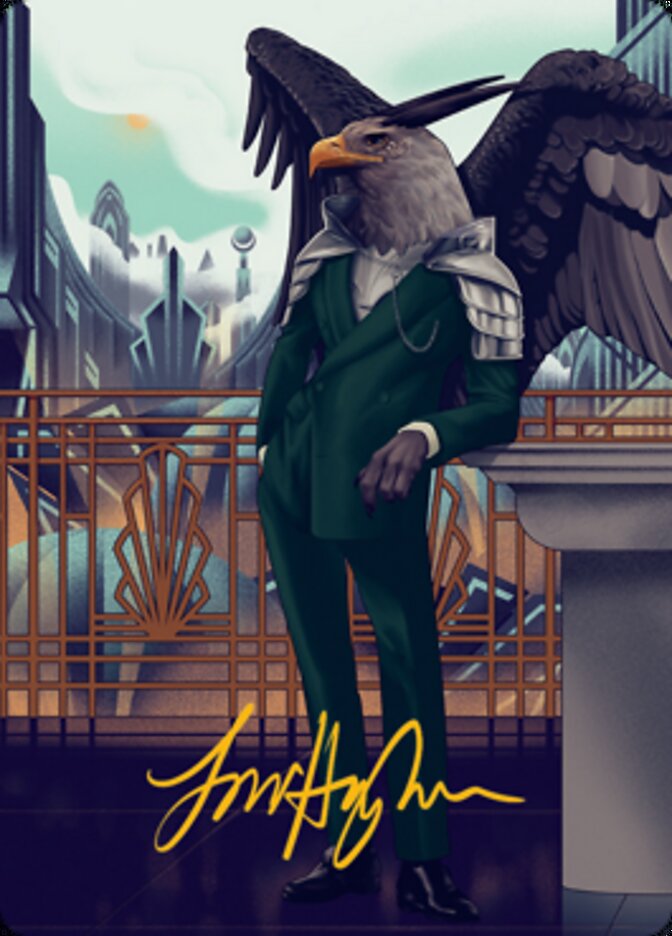 Falco Spara, Pactweaver 2 Art Card (Gold-Stamped Signature) [Streets of New Capenna Art Series] | Good Games Cannington
