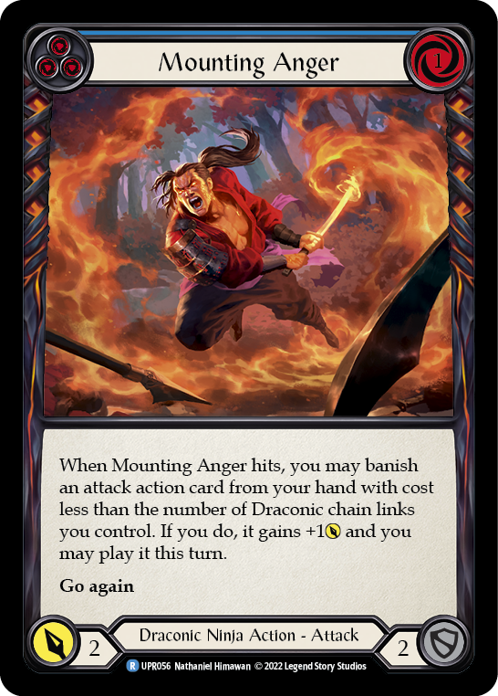 Mounting Anger (Blue) [UPR056] (Uprising)  Rainbow Foil | Good Games Cannington