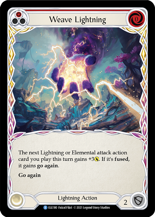 Weave Lightning (Red) [ELE180] (Tales of Aria)  1st Edition Rainbow Foil | Good Games Cannington
