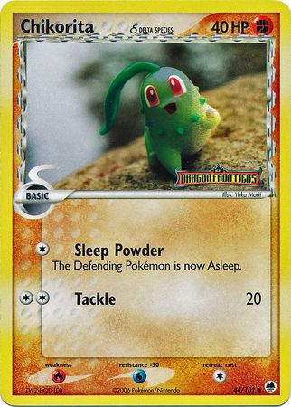 Chikorita (44/101) (Delta Species) (Stamped) [EX: Dragon Frontiers] | Good Games Cannington