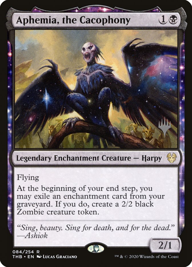 Aphemia, the Cacophony (Promo Pack) [Theros Beyond Death Promos] | Good Games Cannington