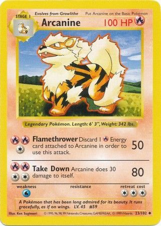 Arcanine (23/102) [Base Set Shadowless Unlimited] | Good Games Cannington