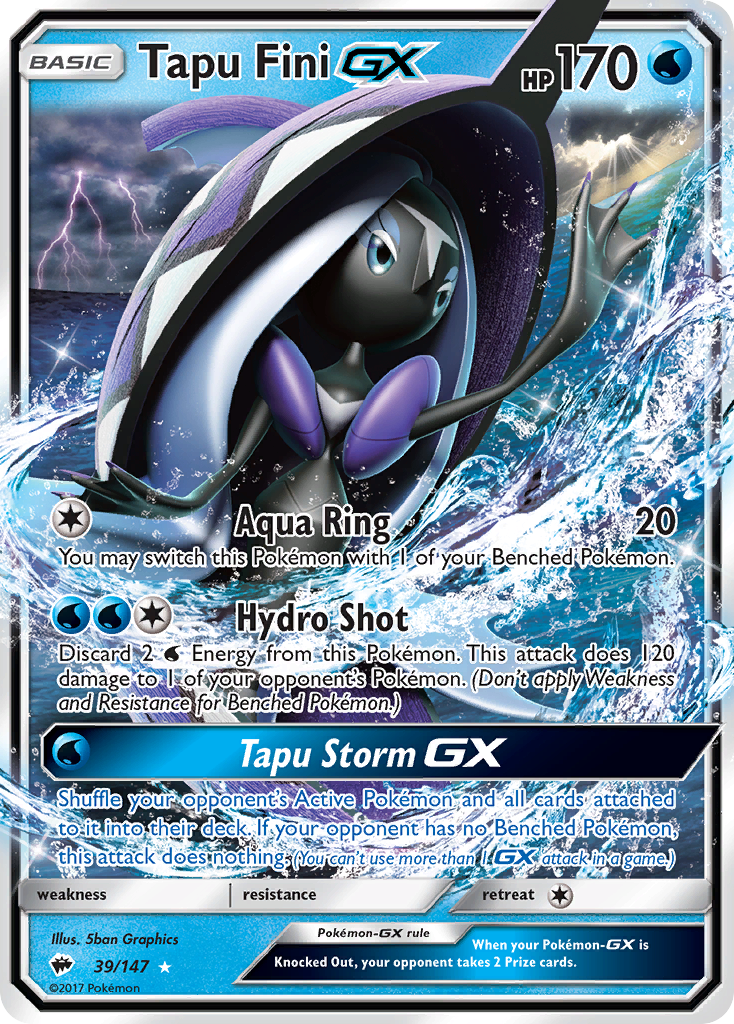 Tapu Fini GX (39/147) [Sun & Moon: Burning Shadows] | Good Games Cannington