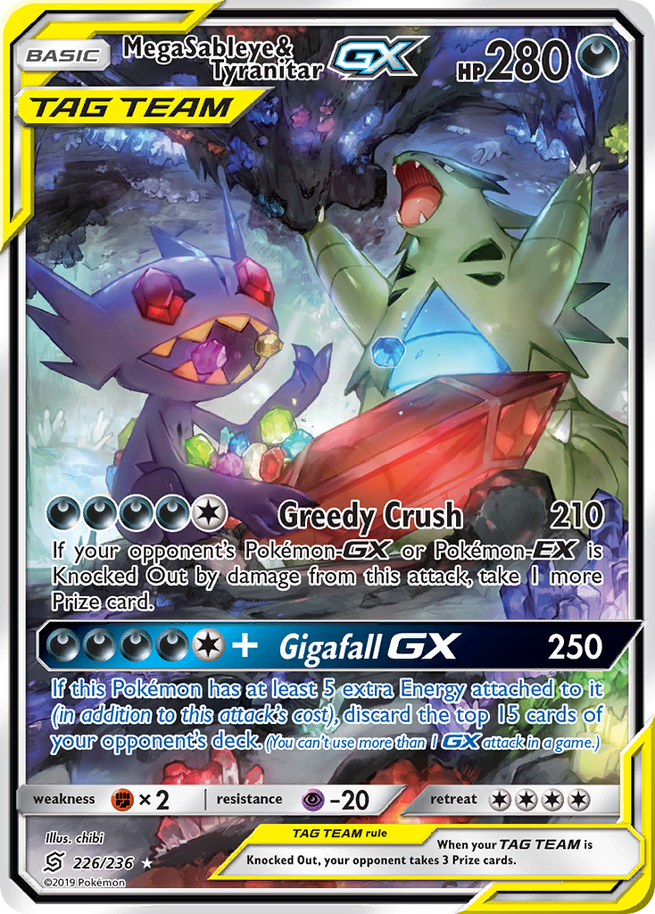 Mega Sableye & Tyranitar GX (226/236) [Sun & Moon: Unified Minds] | Good Games Cannington