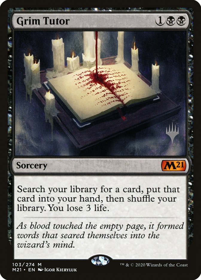 Grim Tutor (Promo Pack) [Core Set 2021 Promos] | Good Games Cannington
