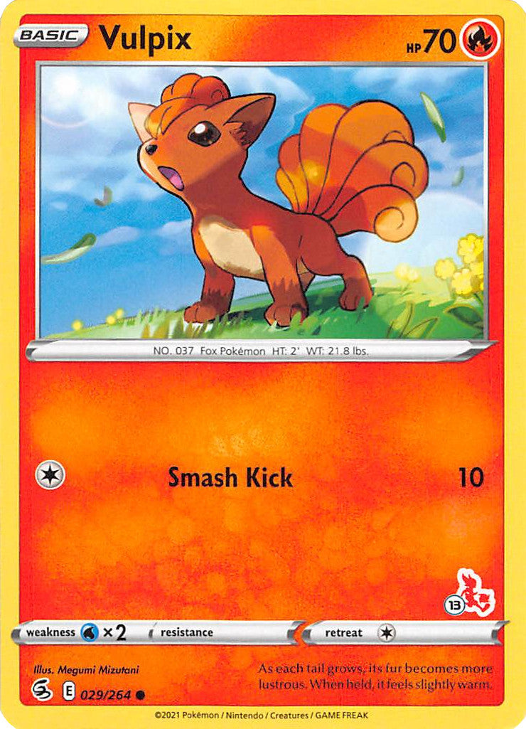 Vulpix (029/264) (Cinderace Stamp #13) [Battle Academy 2022] | Good Games Cannington