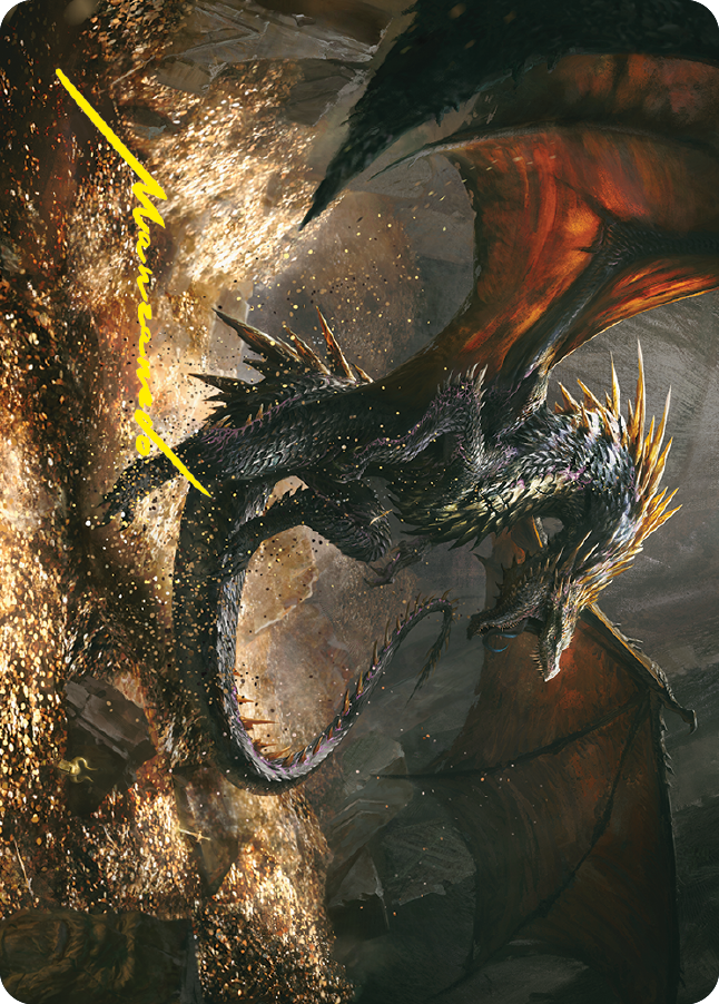 Cavern-Hoard Dragon Art Card (Gold-Stamped Signature) [The Lord of the Rings: Tales of Middle-earth Art Series] | Good Games Cannington