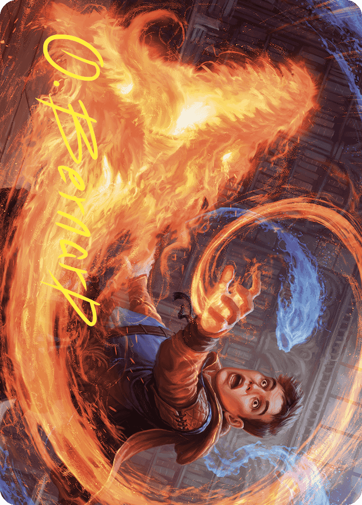 Frantic Firebolt Art Card (Gold-Stamped Signature) [Wilds of Eldraine Art Series] | Good Games Cannington